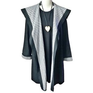 SPANNER Black/White Houndstooth Tweed Cardigan Size M